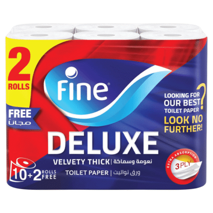 ورق تواليت فاين ديلوكس فاين - 3 طبقات - 12 لفة