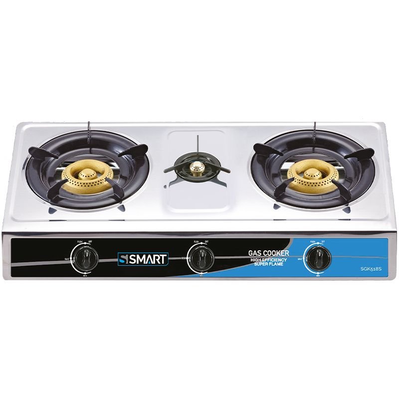 S Smart Gas Stove - 3 Burners - Child Lock - Stainless Steel - SGK518S S Smart Gas Stove - 3 Burners - Child Lock - Stainless Steel - SGK518S - Image 1