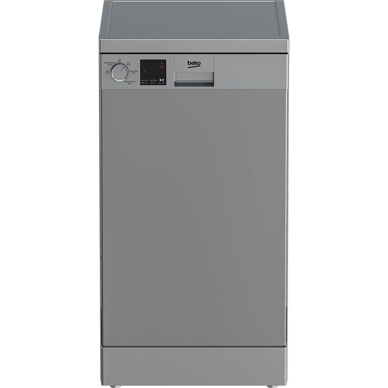 Beko Dishwasher - 10 Person - 5 Programs - Size 45cm - Energy Efficiency A - Silver - DVS05020S Beko Dishwasher - 10 Person - 5 Programs - Size 45cm - Energy Efficiency A - Silver - DVS05020S - Image 1